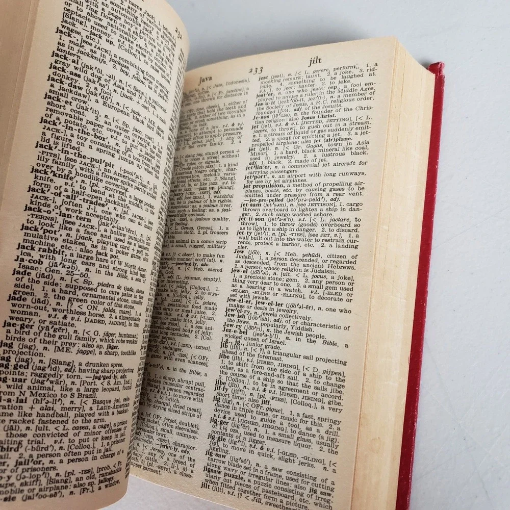 Webster's New World Dictionary 1974 Compact School and Office Edition Red HC